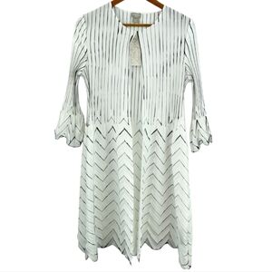 NWT Chico's Pleated 3/4 Bell Sleeve Cardigan Jacket Travelers  Women's SZ 8/10 M